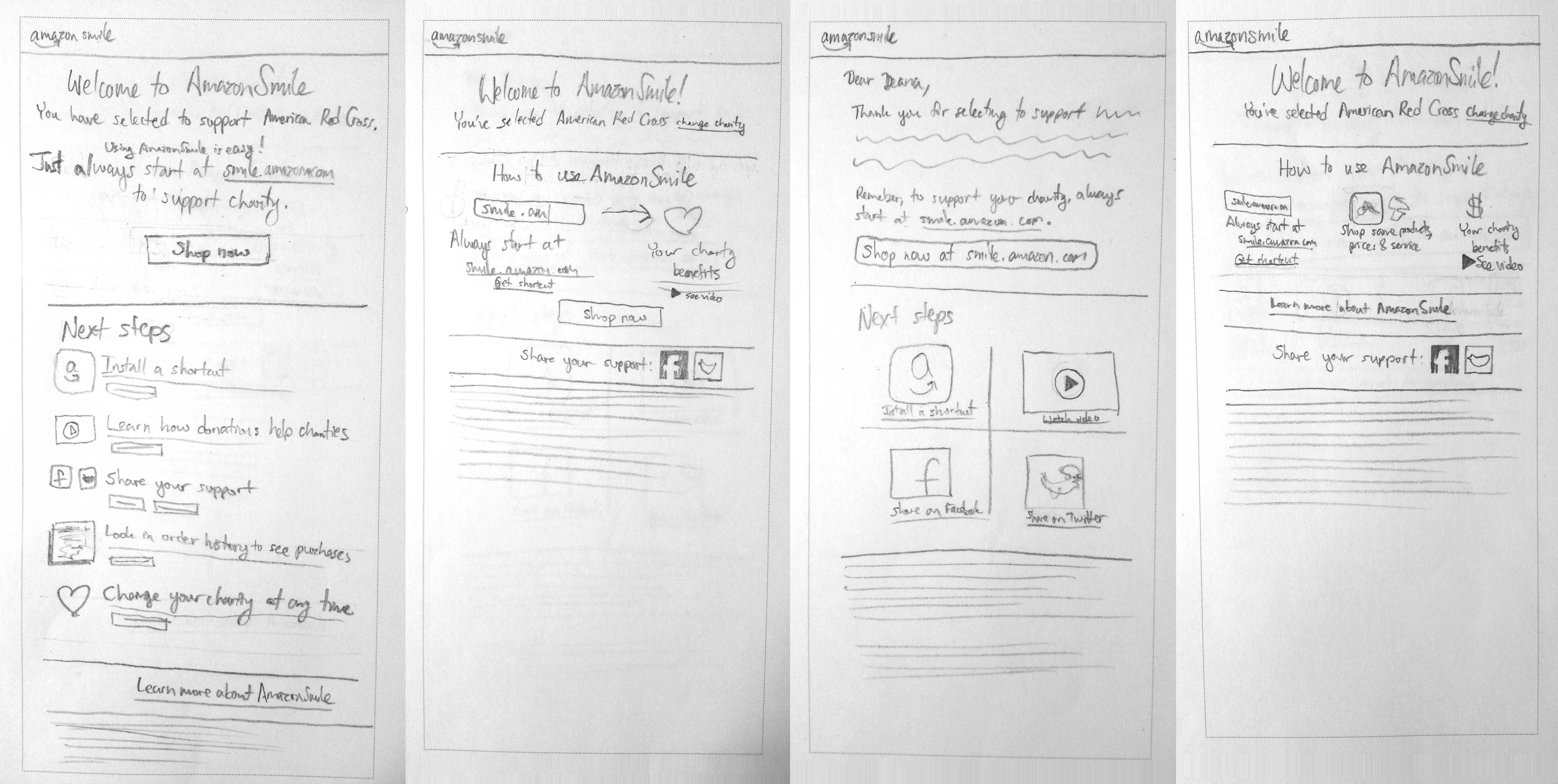 Pencil sketches showing more iterations of layouts